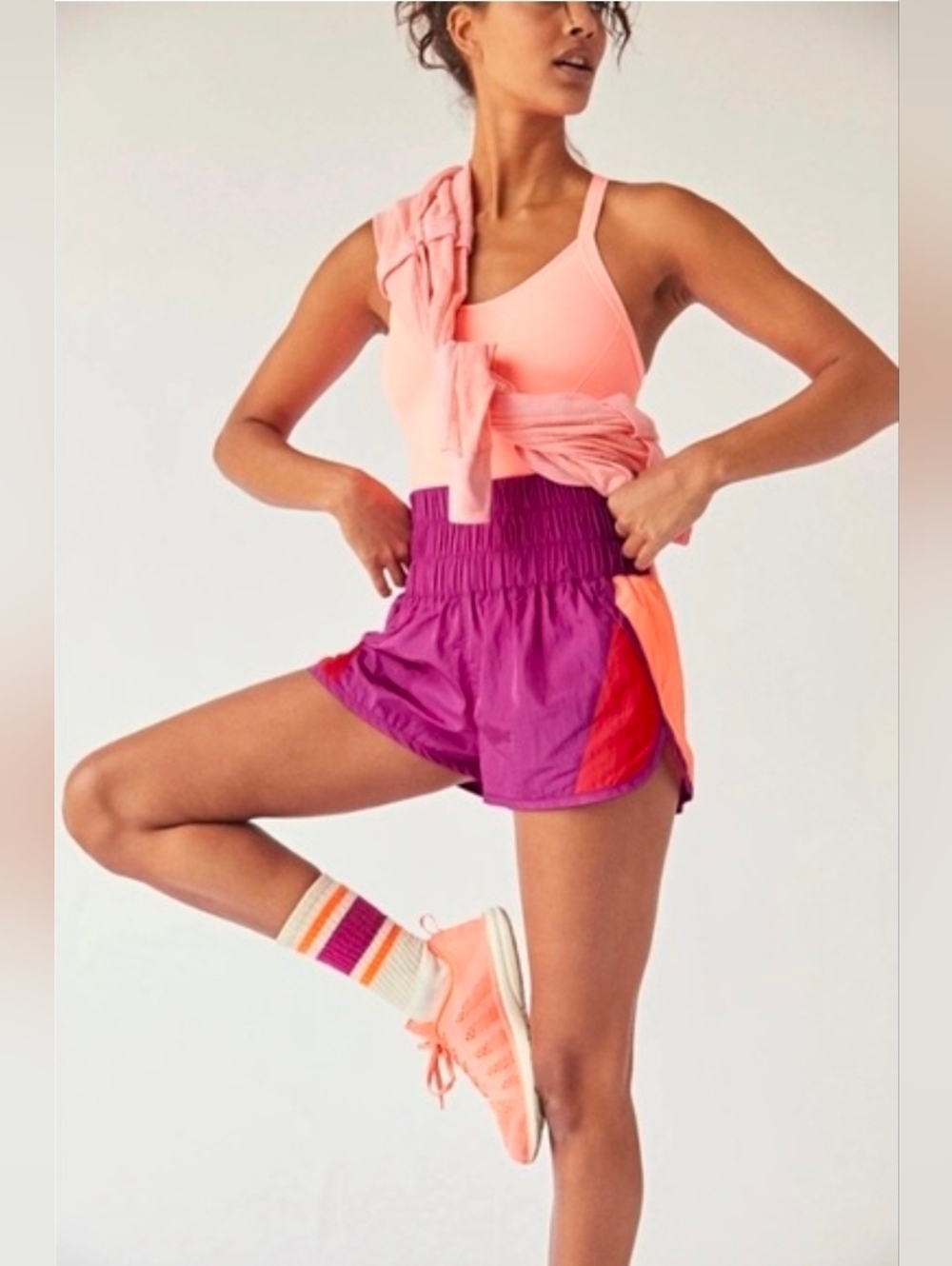 Free People FP Movement The Way Home Athletic Colorblock Workout Shorts Medium